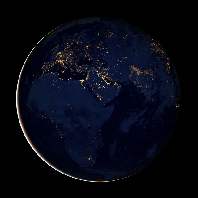 Earth at night africa 2012
