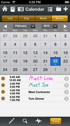 Task event manager iphone app