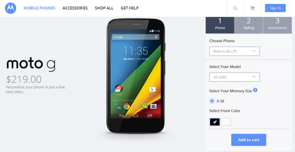 Moto G LTE 4G Version Released in Motorola Website for $219